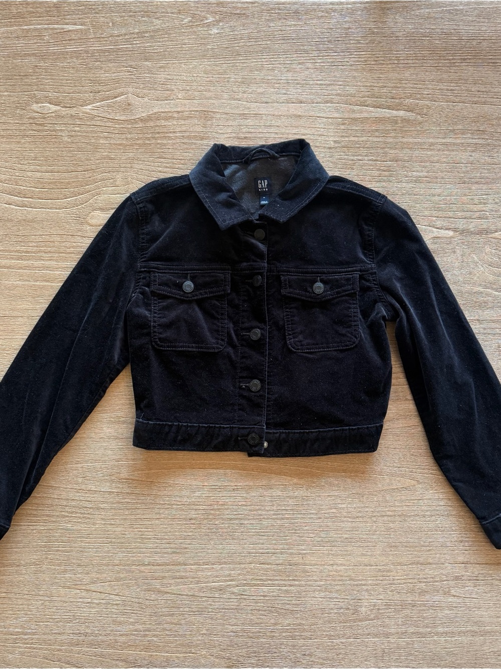 Gap Kids Girls XL Black Velvet Trucker Jacket